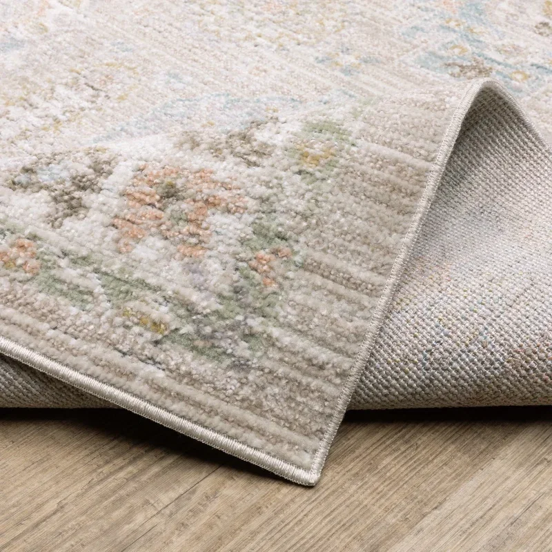 Tapete Cava Persa en Beige con Azul