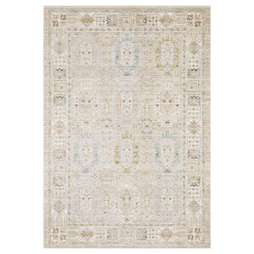 Tapete Cava Persa en Beige con Azul