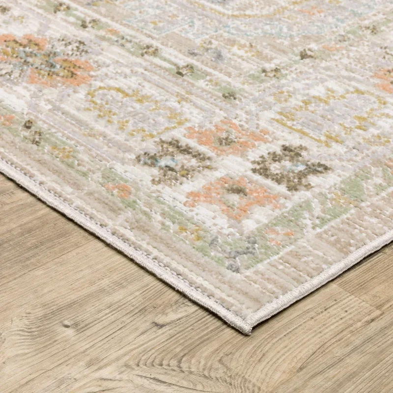Tapete Cava Persa en Beige con Azul