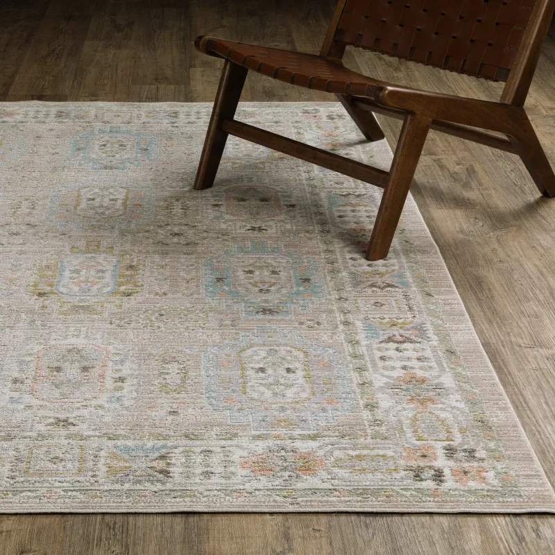 Tapete Cava Persa en Beige con Azul