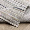 Tapete Cava Rayas Finas en Beige con Verde, detalle de la textura 5
