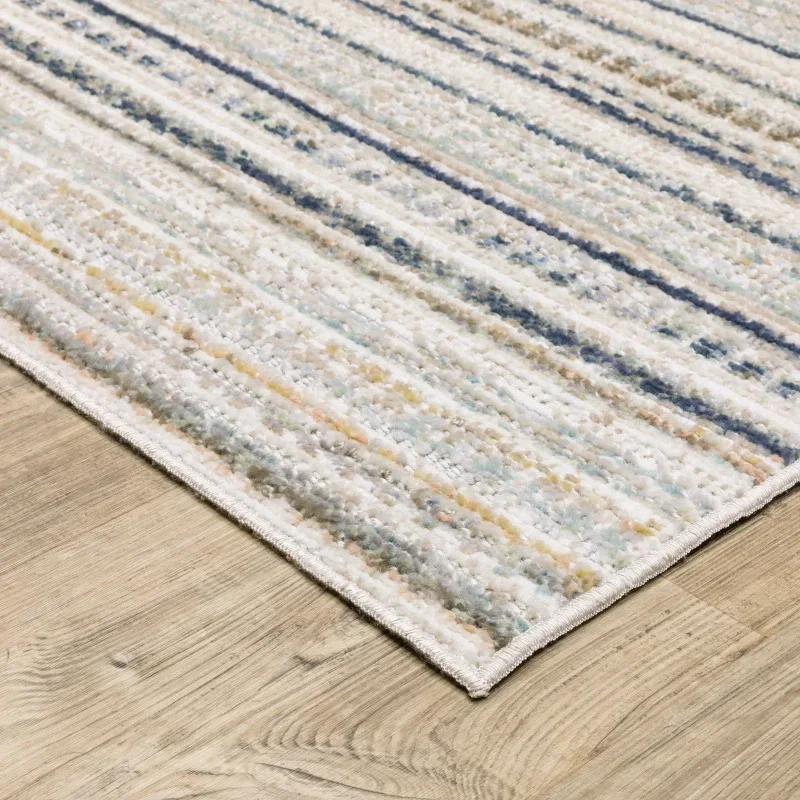 Tapete Cava Rayas Finas en Beige con Verde, detalle de la textura