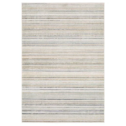 Tapete Cava Rayas Finas en Beige con Verde