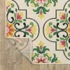 Tapete Colibrí Azulejos Florales en Marfil