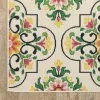 Tapete Colibrí Azulejos Florales en Marfil