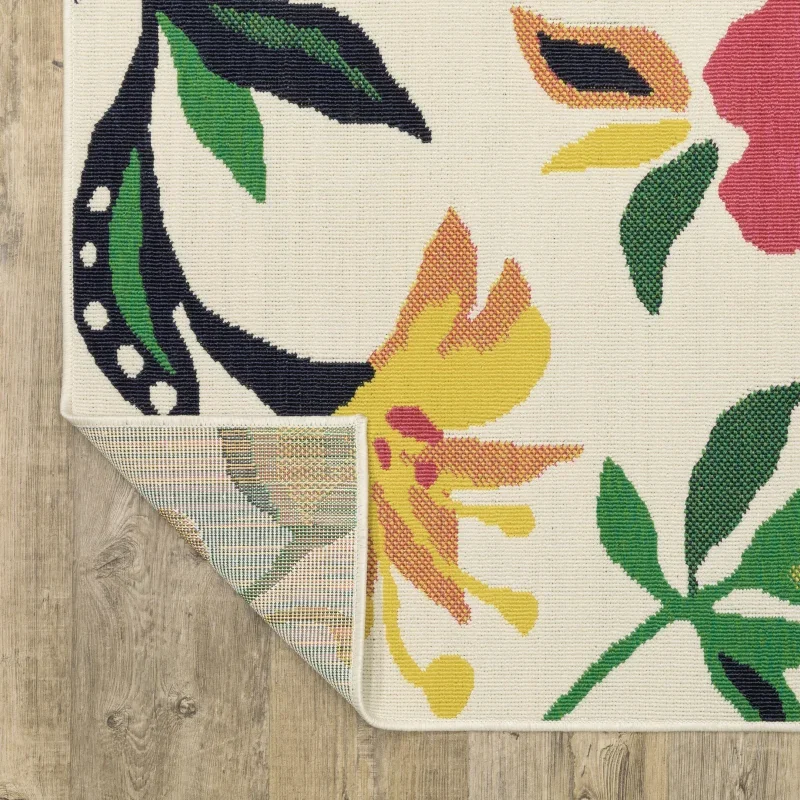 Tapete Colibrí Floral en Marfil