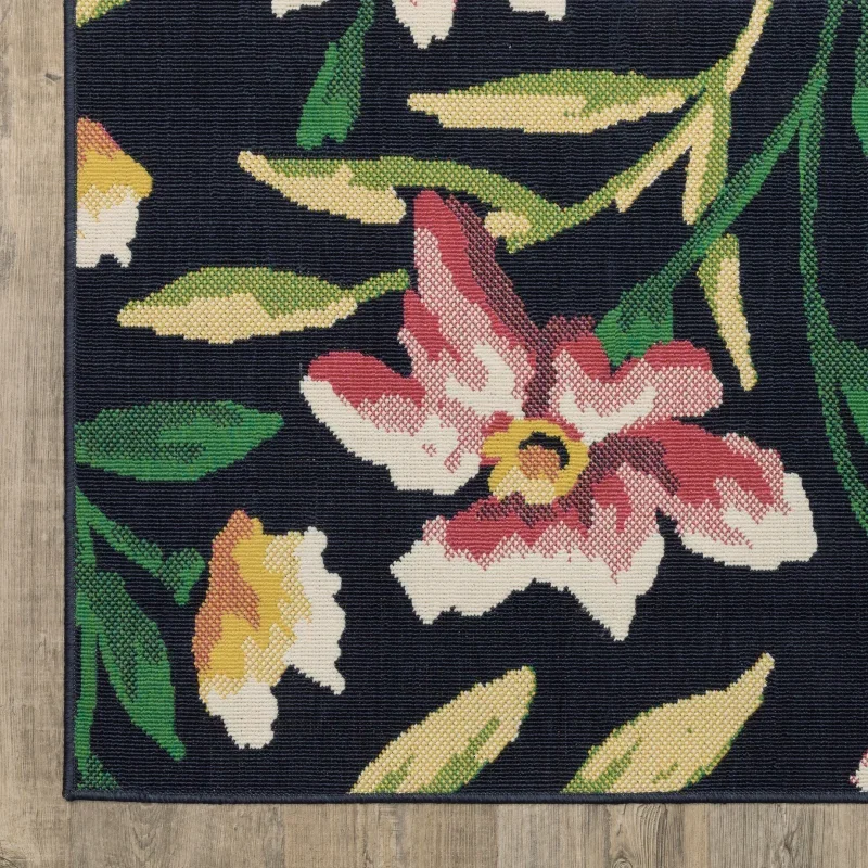 Tapete Colibrí Orquídeas en Negro