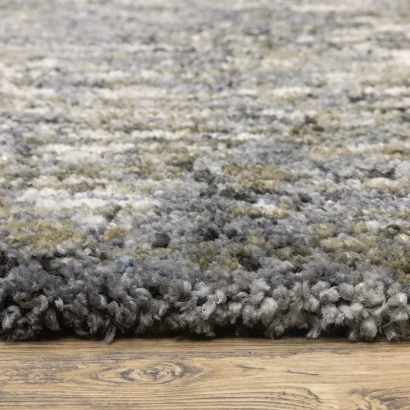 Tapete Colorado Abstracto en Gris con Oliva