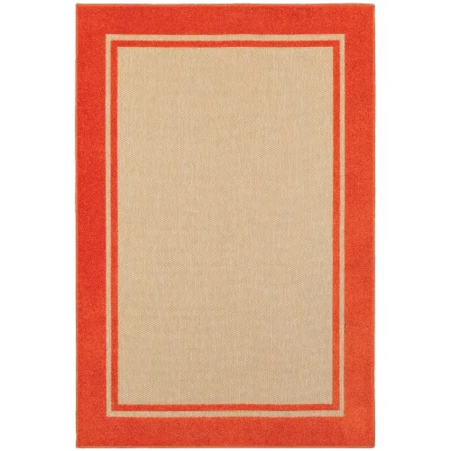 Tapete Cozumel Liso con Borde en Naranja