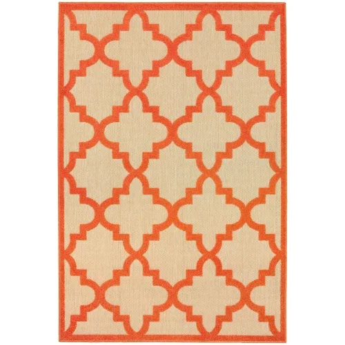 Tapete Cozumel Quatrefoil en Naranja