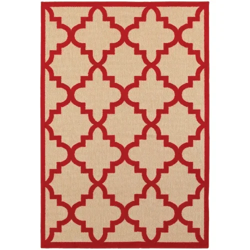 Tapete Cozumel Quatrefoil en Rojo