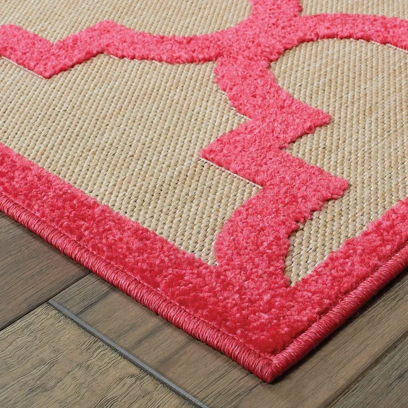 Tapete Cozumel Quatrefoil en Rosa