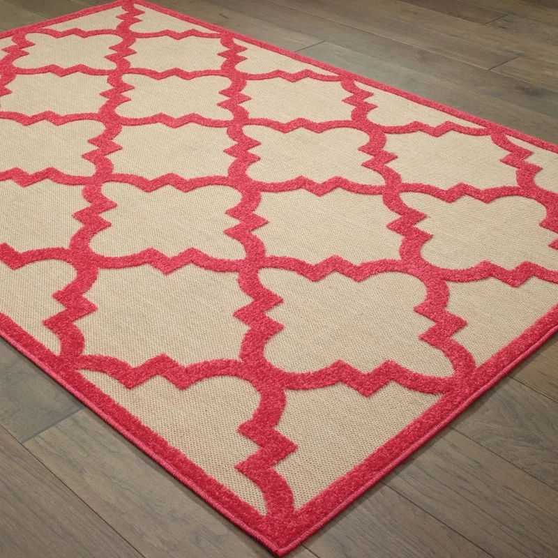 Tapete Cozumel Quatrefoil en Rosa