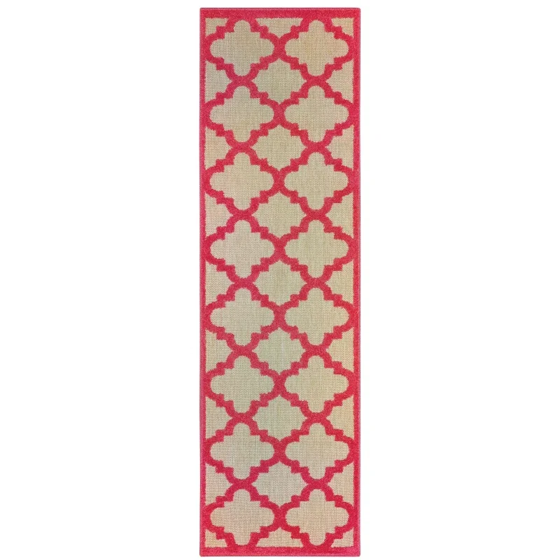 Tapete Cozumel Quatrefoil en Rosa