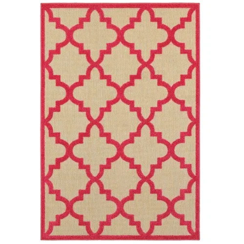 Tapete Cozumel Quatrefoil en Rosa