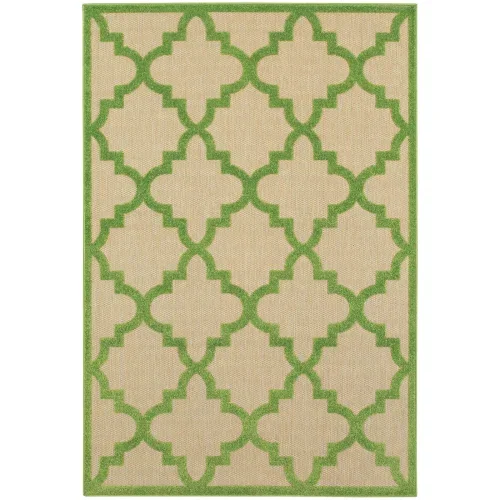 Tapete Cozumel Quatrefoil en Verde
