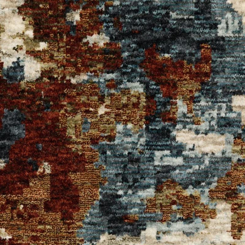 Tapete Cubierta Abstracta con Azul y Terracota