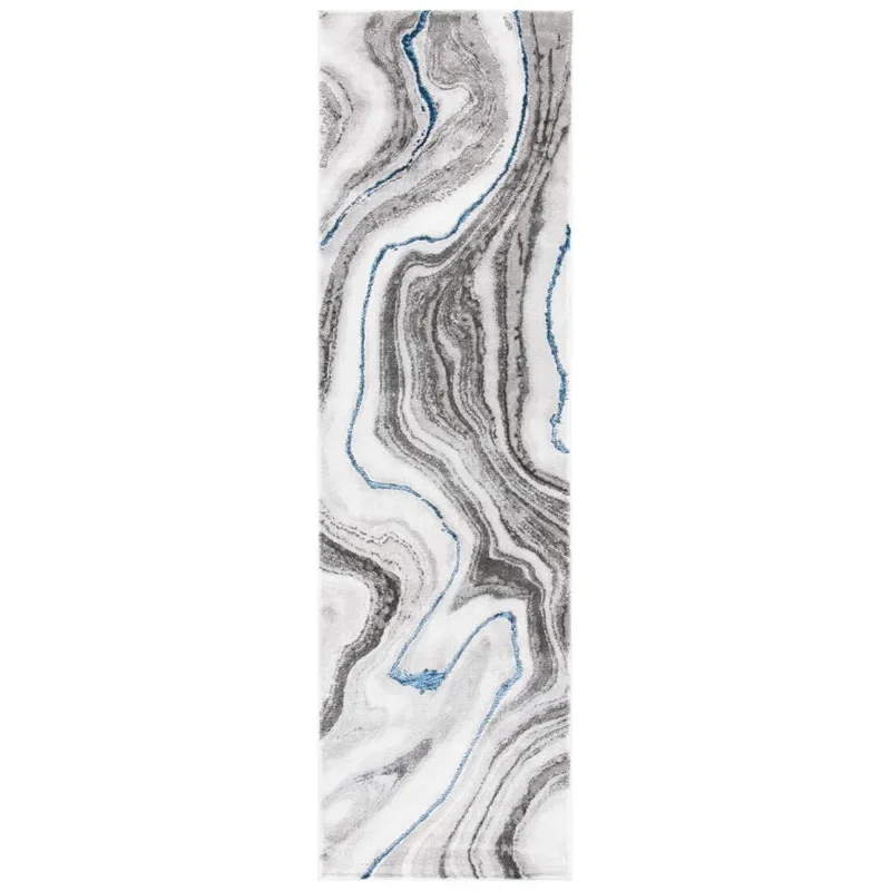 Tapete Destreza Abstracto en Gris con Azul