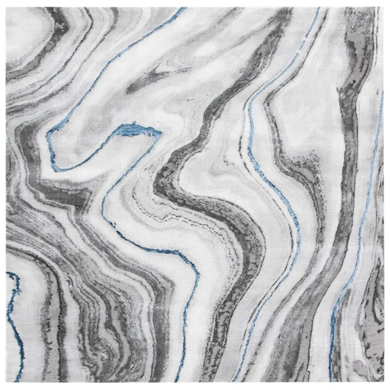 Tapete Destreza Abstracto en Gris con Azul