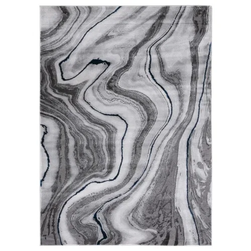 Tapete Destreza Abstracto en Gris con Azul