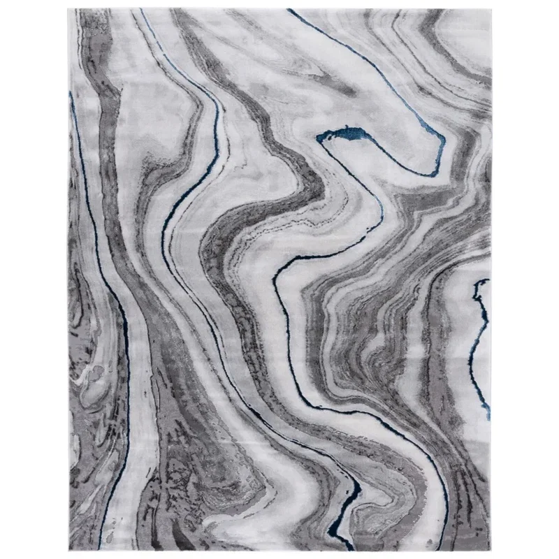Tapete Destreza Abstracto en Gris con Azul