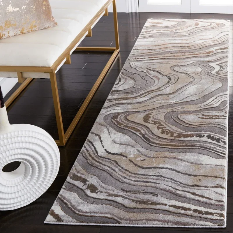 Tapete Destreza Abstracto en Gris con Beige