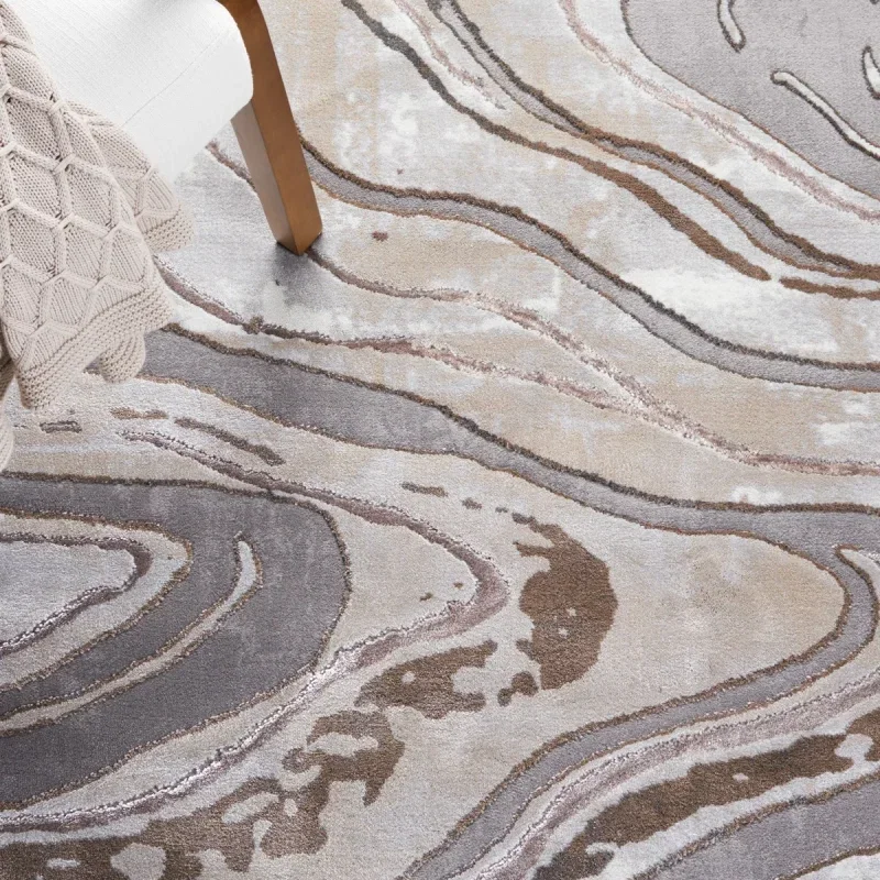 Tapete Destreza Abstracto en Gris con Beige