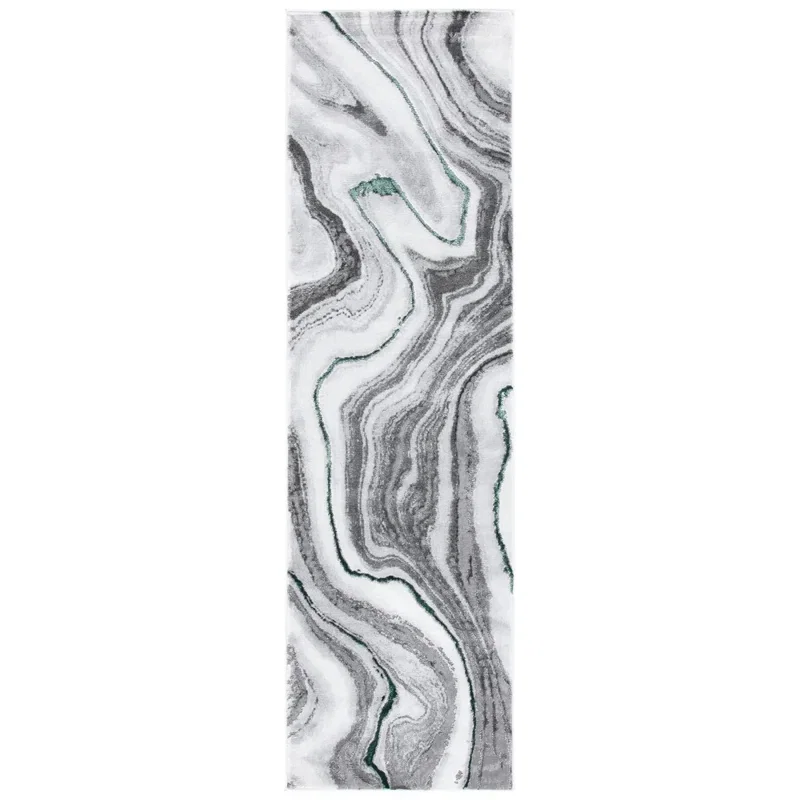 Tapete Destreza Abstracto en Gris con Verde