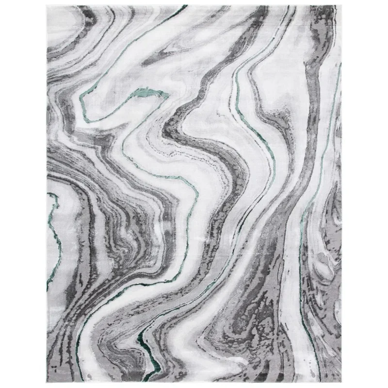 Tapete Destreza Abstracto en Gris con Verde