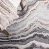 Tapete Destreza de Capas Ondulantes en Gris con Naranja