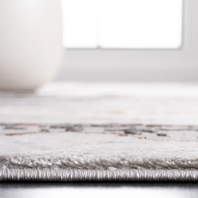 Tapete Destreza de Capas Ondulantes en Gris con Naranja