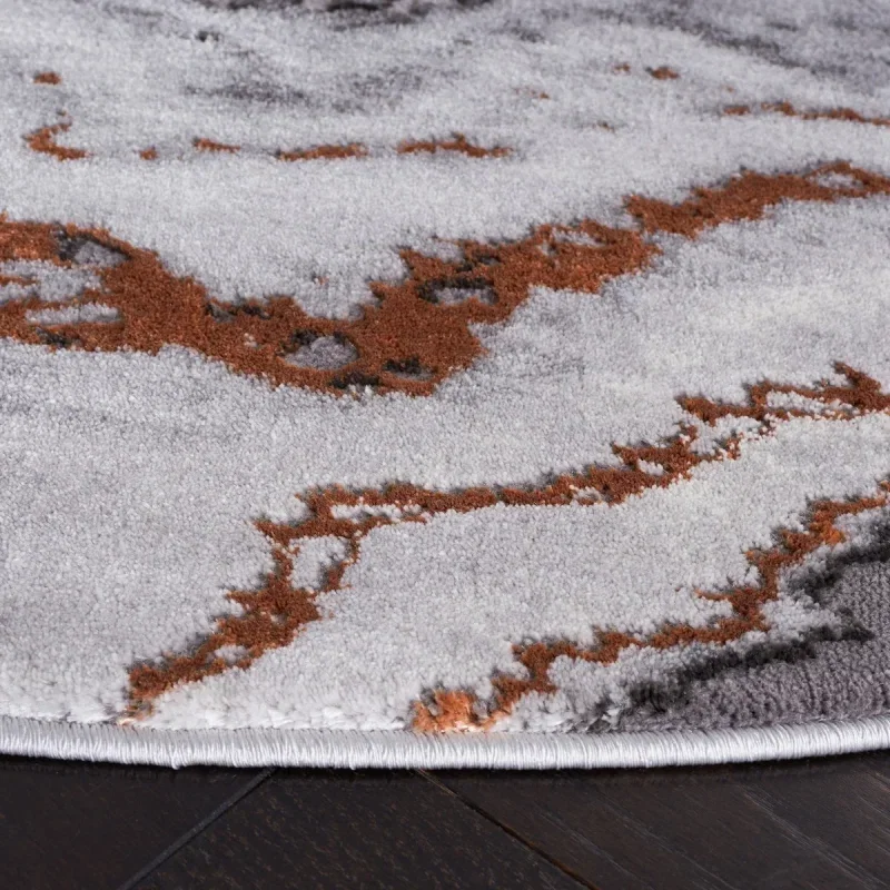 Tapete Destreza de Capas Ondulantes en Gris con Naranja
