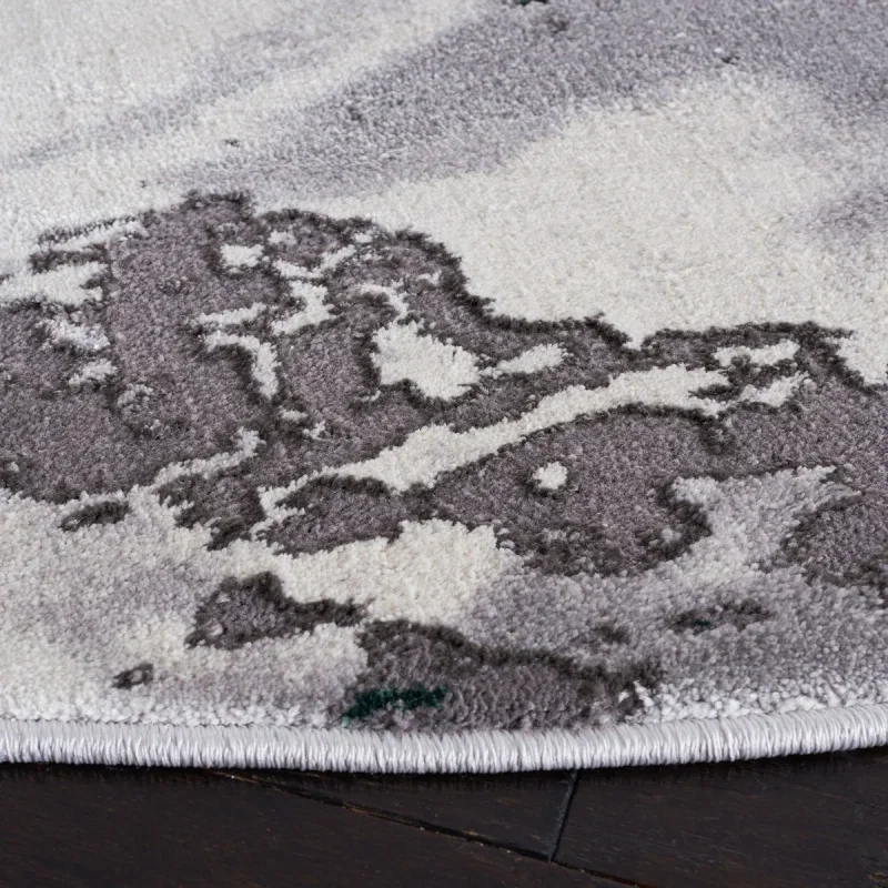 Tapete Destreza de Manchas Etéreas en Gris con Verde