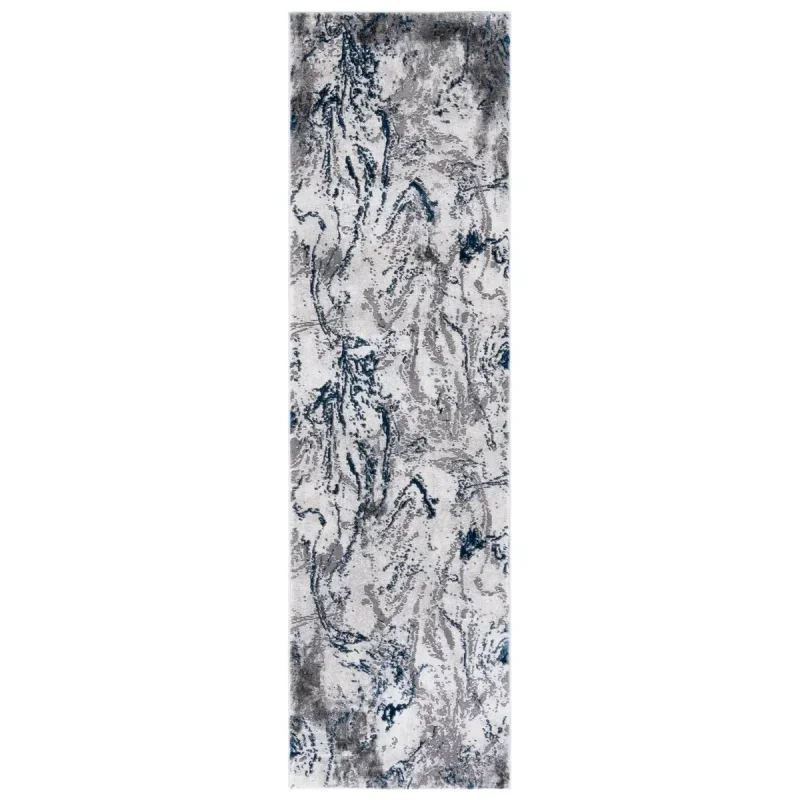 Tapete Destreza de Remolinos Fluidos en Gris con Azul