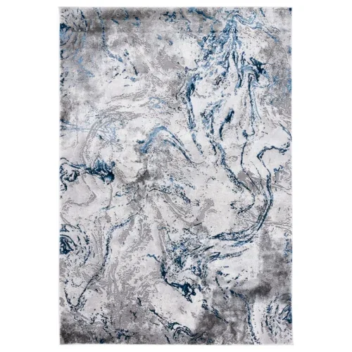 Tapete Destreza de Remolinos Fluidos en Gris con Azul