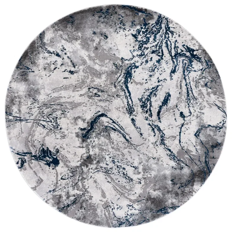 Tapete Destreza de Remolinos Fluidos en Gris con Azul