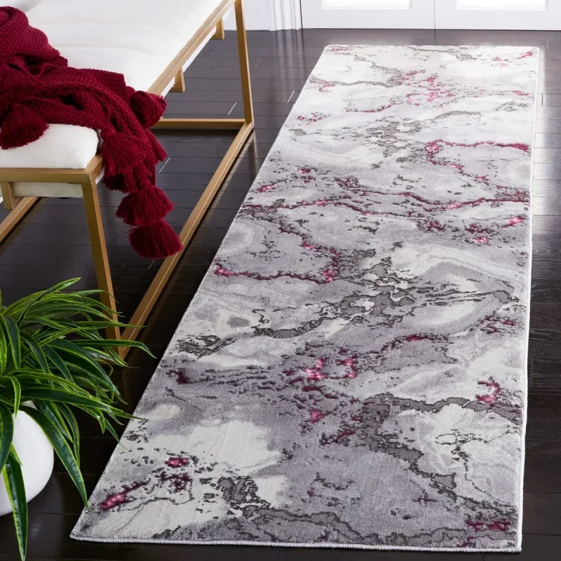 Tapete Destreza de Salpicaduras Abstractas en Gris con Vino