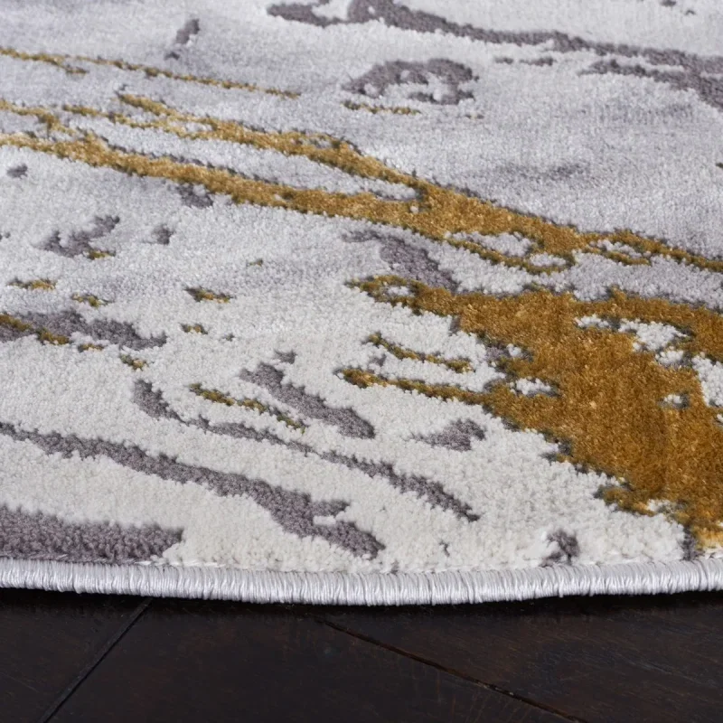 Tapete Destreza de Trazos Dinámicos en Gris con Dorado