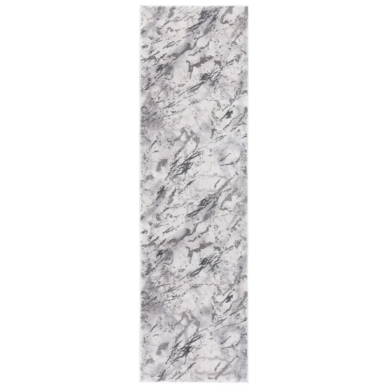 Tapete Destreza de Trazos Marmóreos en Gris con Gris Oscuro