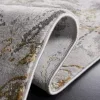 Tapete Destreza de Volutas Distressed en Gris con Dorado