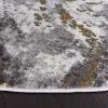 Tapete Destreza de Volutas Distressed en Gris con Dorado