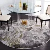 Tapete Destreza de Volutas Distressed en Gris con Dorado