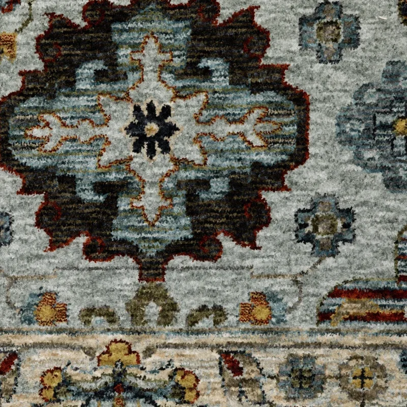 Tapete Dinastía Floral en Azul Claro, detalle de la textura 3