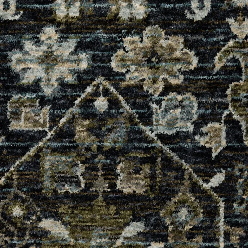 Tapete Dinastía Floral en Gris Carbón, detalle de la textura 3