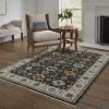 Tapete Dinastía Floral Persa en Azul con Marfil en sala