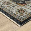 Tapete Dinastía Floral Persa en Azul con Marfil sobre el piso