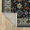 Tapete Dinastía Floral Persa en Azul con Marfil sobre el piso 4