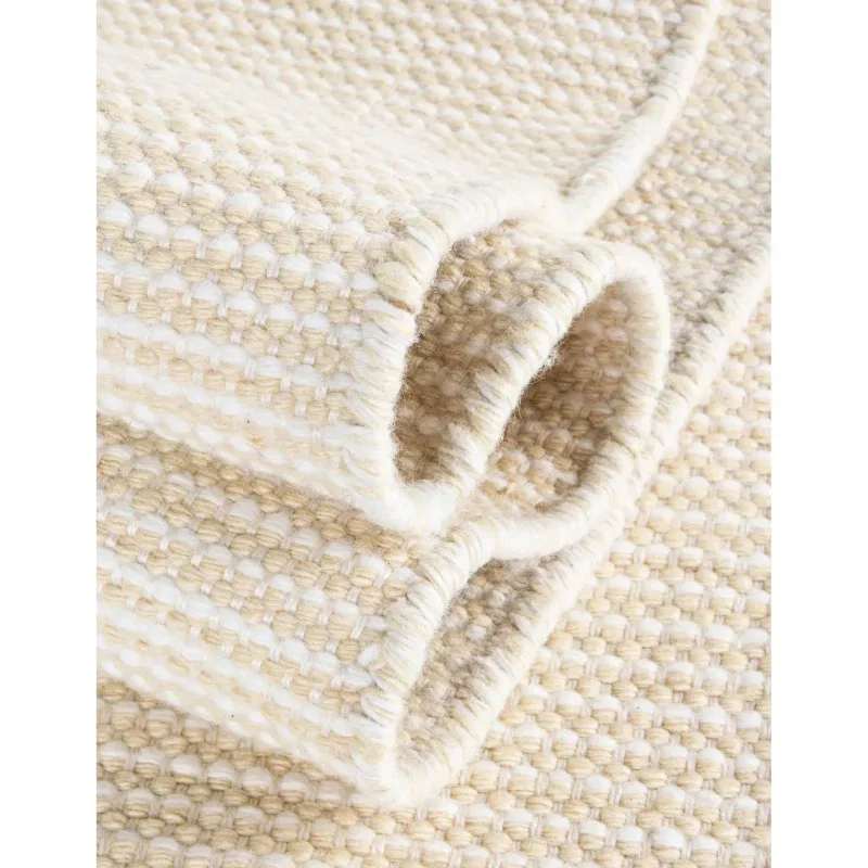Tapete Exterior Aventura Rayas Finas en Crema