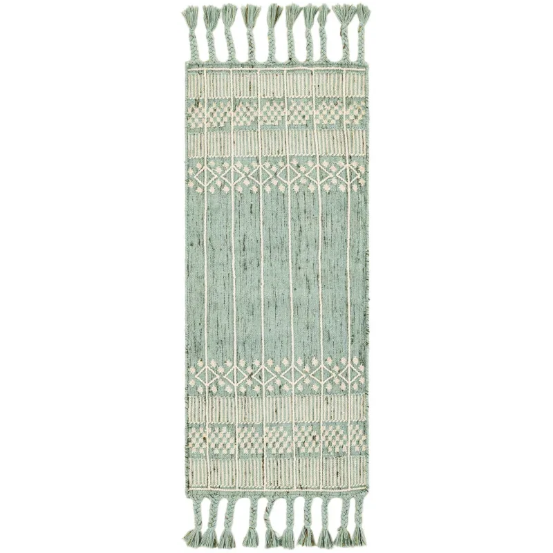 Tapete Exterior Bohemio Rayas Bohemias en Verde Mar