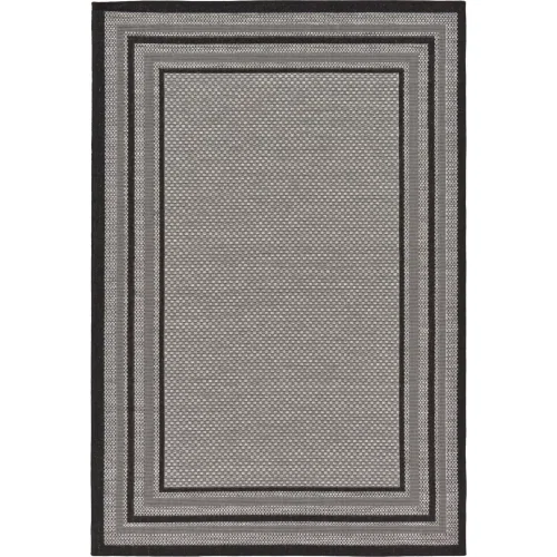 Tapete Exterior Bordes Cuadros Concéntricos en Gris